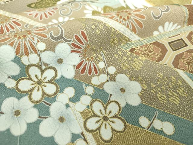 平和屋着物●豪華色留袖 駒刺繍 飛鶴松竹梅 矢羽根花文 暈し染め 金彩 正絹 逸品 未使用 DABH9484ps