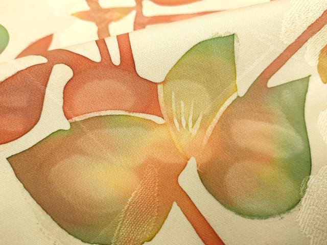 平和屋着物●上質な小紋 地紋起こし 枝花文 正絹 逸品 DABH9491ps
