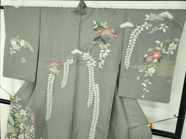 平和屋着物●訪問着 辻が花 暈し染め 金彩 金通し地 正絹 逸品 DABH9492ps