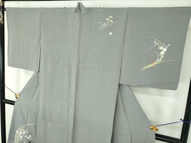 平和屋着物●京童人形絵師 高橋翠延 訪問着 手描き 童子 秋草文 金彩 正絹 逸品 DABH9497ps