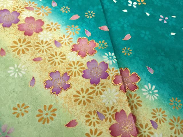 平和屋着物●豪華振袖 駒刺繍 舞桜 舞梅 暈し染め 金彩 正絹 逸品 DABH9509ps