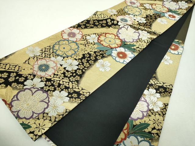 平和屋着物▼六通柄袋帯 唐織 舞桜 金銀糸 正絹 逸品 DABH9549ps