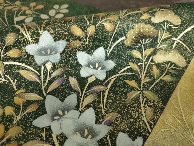 平和屋着物▼六通柄袋帯 刺繍 吉祥花文 金銀彩 正絹 逸品 DABH9550ps
