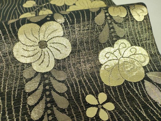平和屋着物▼両面 全通柄袋帯 萌亜 辻が花 金糸 正絹 逸品 DABH9608ps