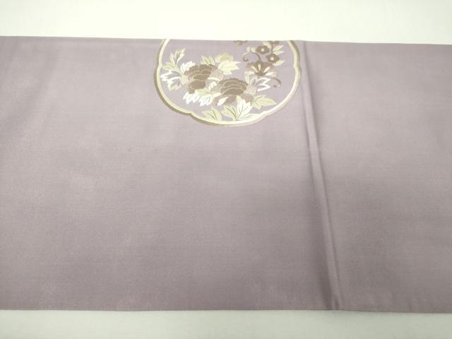 平和屋着物▼太鼓柄袋帯 総刺繍 鳳凰花文 銀糸 正絹 逸品 DABH9639ps