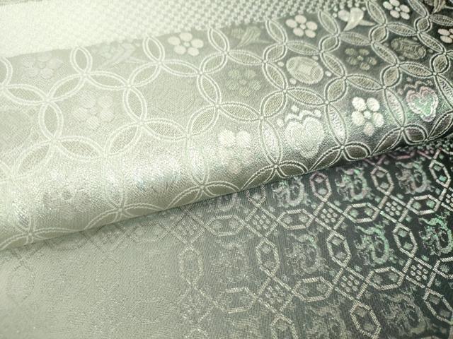 平和屋着物▼六通柄袋帯 名物裂 ラメ糸 正絹 逸品 DABH9640ps