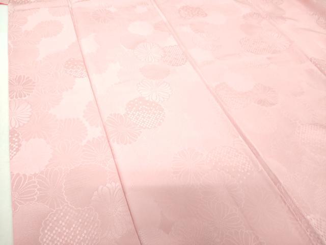 平和屋着物●上質な色無地 菊尽くし地紋 虹色 正絹 逸品 DABH9699ps