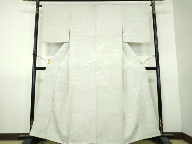 平和屋着物●上質な色無地 雪芝地紋 蕎麦切色 正絹 逸品 DABH9700ps