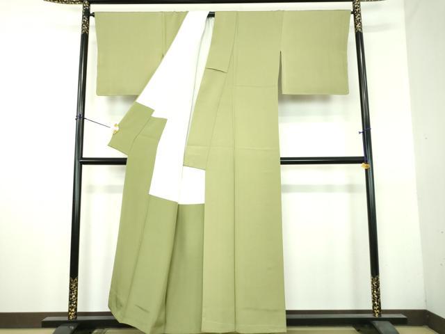 平和屋着物●染師 故・山代谷隆監修 色無地 柳茶色 正絹 逸品 DABH9706ps