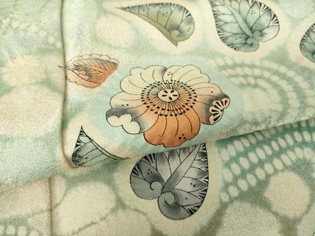 平和屋着物●訪問着 作家物 絞り 辻が花 暈し染め 銀通し地 正絹 逸品 DABH9714ps