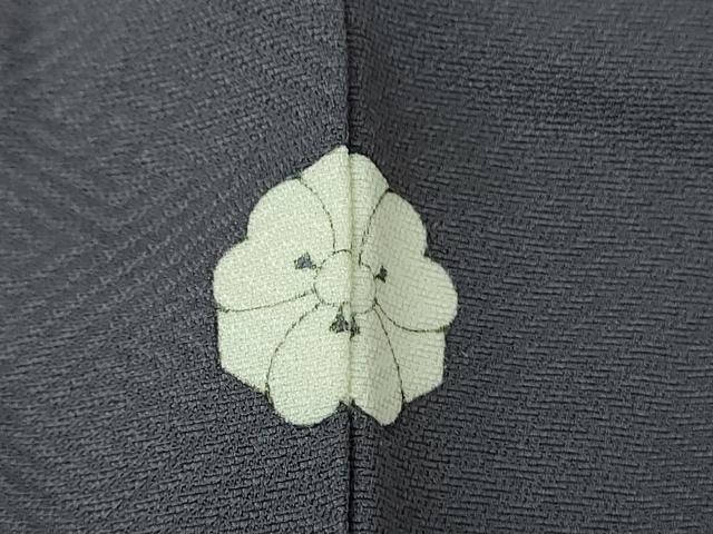 平和屋着物●上質な色無地 紗綾形地紋 鉛色 正絹 逸品 DABH9715ps