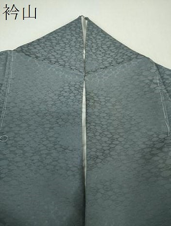 平和屋着物●上質な色無地 霞地紋 藍鼠色 正絹 逸品 DABH9716ps