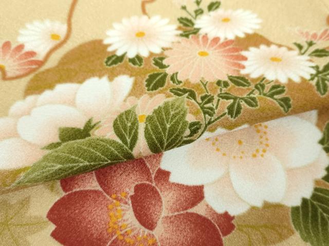 平和屋着物●小紋 雪輪花文 洗える着物 DABH9718ps