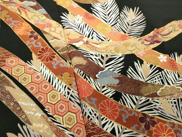 平和屋着物●豪華黒留袖 駒刺繍 鳳凰花熨斗文 若松葉 金銀彩 正絹 逸品 未使用 DABH9726ps