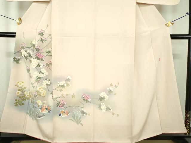 平和屋着物●訪問着 友禅 作家物 鴛鴦枝花文 暈し染め 正絹 逸品 未使用 DABH9746ps