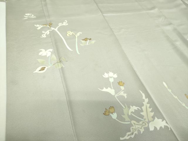 平和屋着物●訪問着 駒刺繍 草花文 金彩 正絹 逸品 DABH9752ps