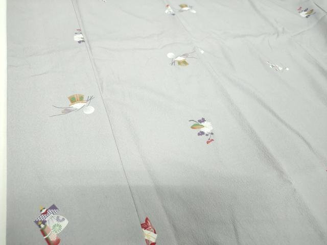 平和屋着物●小紋 立雛 お月見 鯛 洗える着物 DABH9757ps
