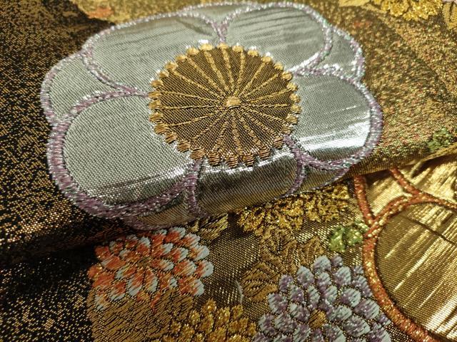 平和屋着物▼六通柄袋帯 鳳凰花丸文 金銀糸 正絹 逸品 DABH9842ps
