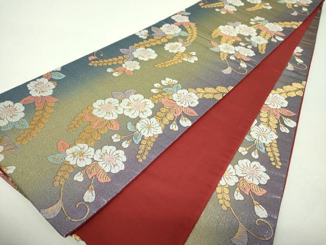 平和屋着物▼六通柄袋帯 辻が花 金糸 正絹 逸品 DABH9852ps