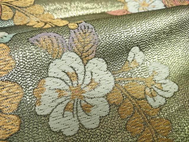 平和屋着物▼六通柄袋帯 辻が花 金糸 正絹 逸品 DABH9852ps