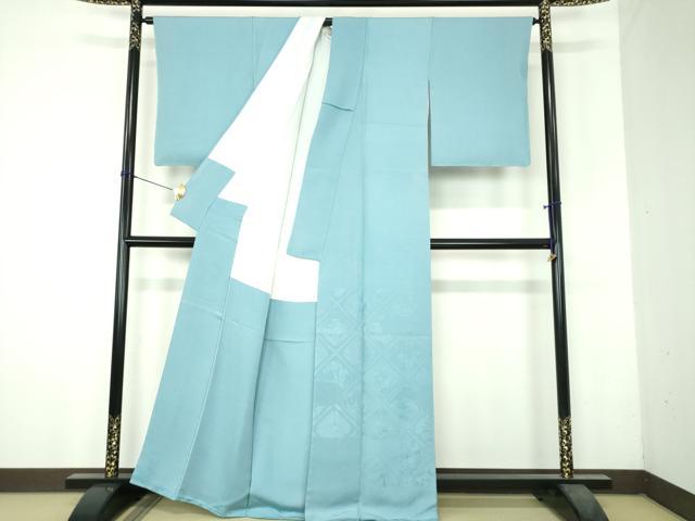 平和屋着物●豪華色留袖 格天井花文 空色 正絹 逸品 未使用 DABH9863ps