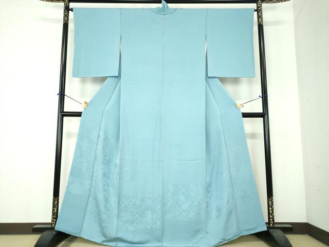平和屋着物●豪華色留袖 格天井花文 空色 正絹 逸品 未使用 DABH9863ps