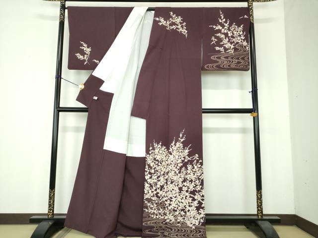 平和屋着物●訪問着 流水梅松文 正絹 逸品 DABH9865ps