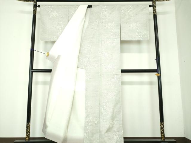 平和屋着物●本場大島紬 白大島 9マルキ 120亀甲 几帳花文 正絹 逸品 未使用 DABH9867ps