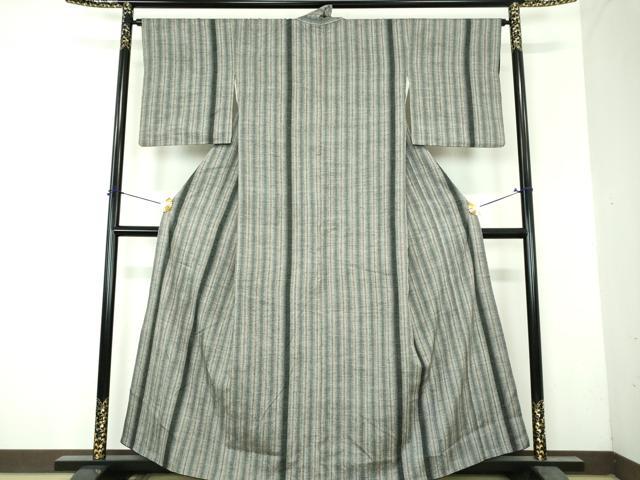 平和屋着物●結城紬 80亀甲 間道 正絹 逸品 DABH9868ps