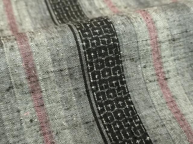 平和屋着物●結城紬 80亀甲 間道 正絹 逸品 DABH9868ps