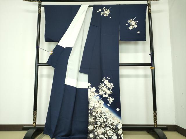 平和屋着物●訪問着 駒刺繍 辻が花 暈し染め 金彩 正絹 逸品 DABH9871ps