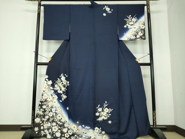 平和屋着物●訪問着 駒刺繍 辻が花 暈し染め 金彩 正絹 逸品 DABH9871ps