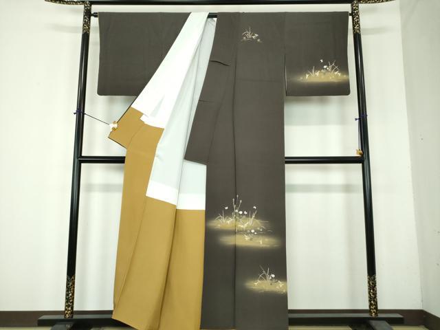平和屋着物●中国三大刺繍 相良刺繍 総刺繍 訪問着 舞蝶花文 暈し染め 金糸 正絹 逸品 DABH9873ps