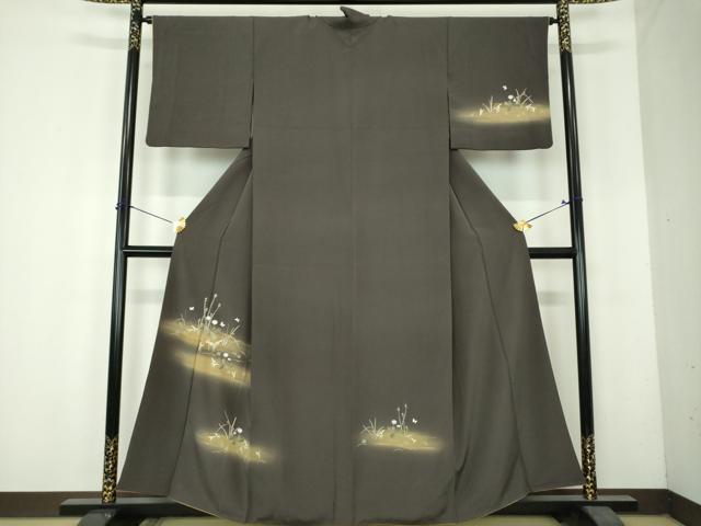 平和屋着物●中国三大刺繍 相良刺繍 総刺繍 訪問着 舞蝶花文 暈し染め 金糸 正絹 逸品 DABH9873ps
