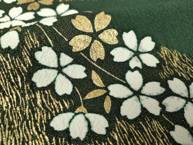 平和屋着物●豪華振袖 絞り 枝垂れ桜 金彩 正絹 逸品 DABH9875ps
