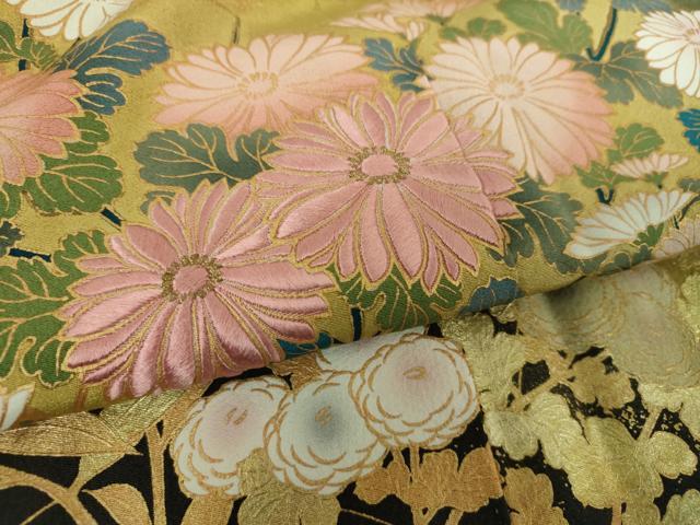 平和屋着物●皇室デザイナー 中村乃武夫 黒留袖 刺繍 流水秋草文 暈し染め 金彩 正絹 逸品 DABH9880ps
