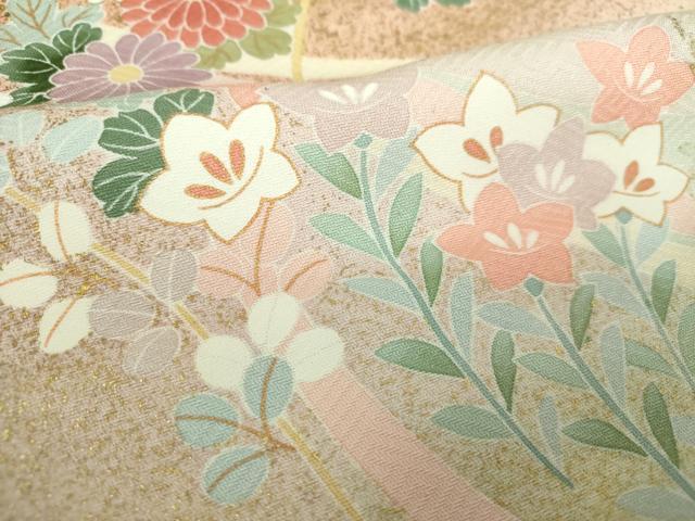 平和屋着物●訪問着 駒刺繍 束ね熨斗花文 暈し染め 金彩 正絹 逸品 未使用 DABH9884ps