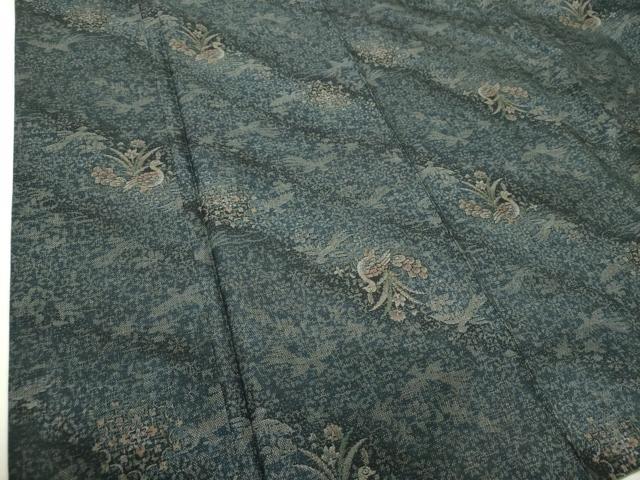 平和屋着物●本場大島紬 9マルキ 孔雀花文 正絹 逸品 DABH9885ps