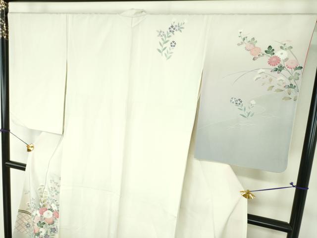平和屋着物●訪問着 友禅 籬花文 暈し染め 正絹 逸品 DABH9886ps