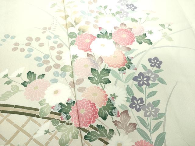 平和屋着物●訪問着 友禅 籬花文 暈し染め 正絹 逸品 DABH9886ps