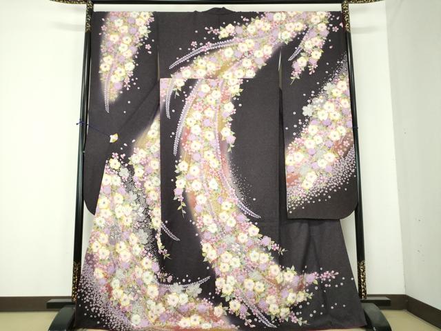 平和屋着物●豪華振袖 絞り 辻が花 金彩 金通し地 正絹 逸品 DABH9898ps