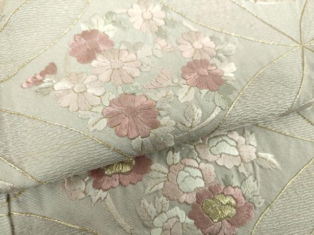 平和屋着物●色留訪問着 総刺繍 七宝花文 金糸 正絹 逸品 DABH9900ps