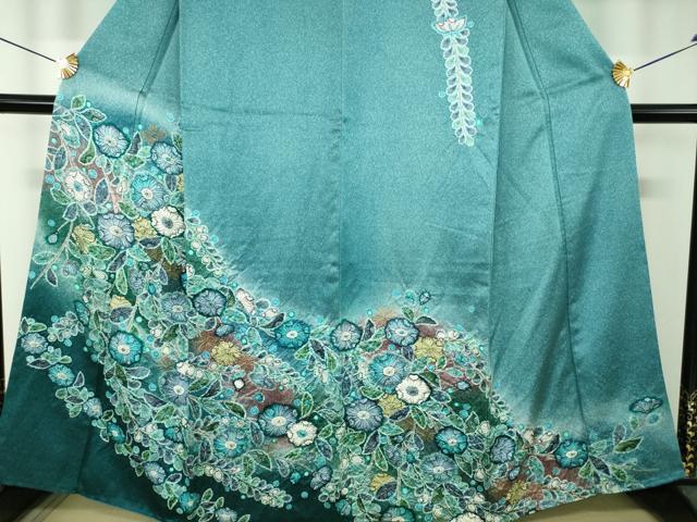 平和屋着物●訪問着 絞り 辻が花 暈し染め 金彩 正絹 逸品 DABH9904ps