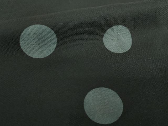 平和屋着物●児島廣和 アトリエ 聖jin苑 小紋 水玉 ドット 黒地 ロング丈 正絹 逸品 未使用 DABH9906ps