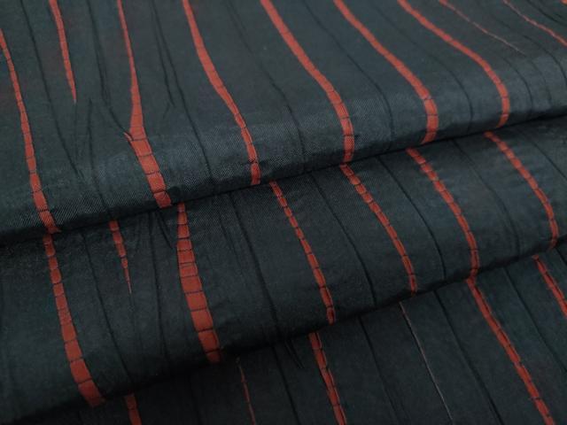 平和屋着物●上質な紬 竜巻絞り 変わり縞 正絹 逸品 DABH9912ps