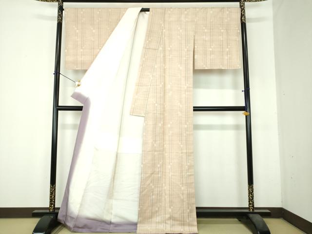 平和屋着物●上質な紬 変わり間道 正絹 逸品 未使用 DABH9914ps