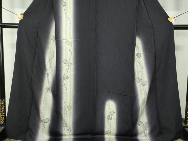 平和屋着物●訪問着 手描き 竹節 蔦の葉文 暈し染め 正絹 逸品 DABH9917ps
