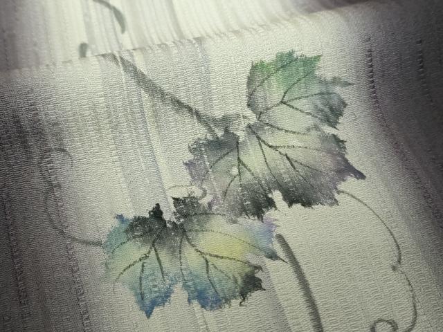 平和屋着物●訪問着 手描き 竹節 蔦の葉文 暈し染め 正絹 逸品 DABH9917ps