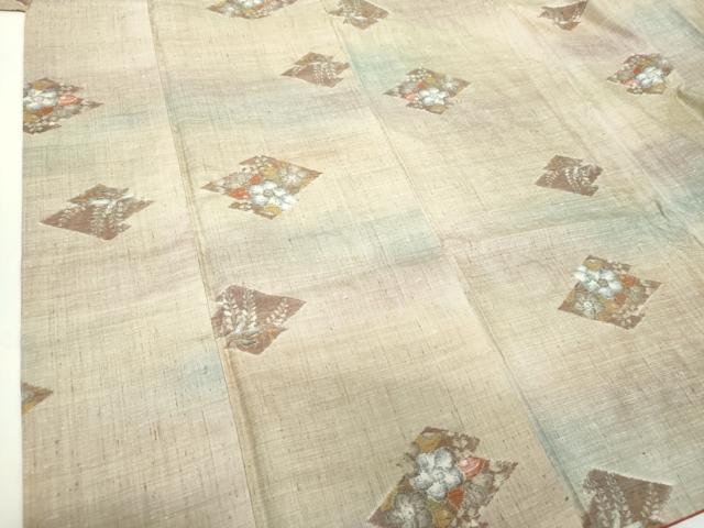 平和屋着物●小千谷紬 松皮菱 辻が花 正絹 逸品 DABH9921ps