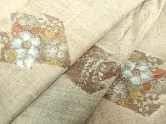 平和屋着物●小千谷紬 松皮菱 辻が花 正絹 逸品 DABH9921ps